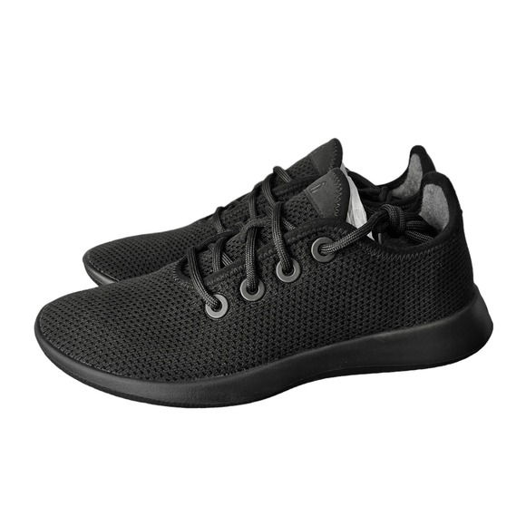 Allbirds Men's Tree Runners in Jet Black (Black Sole) Size 8 - Picture 2 of 4